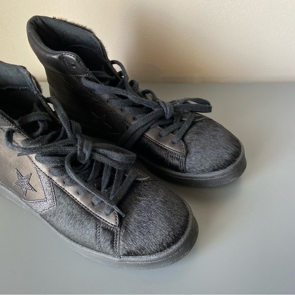 Converse Pro Leather 'Black Pony Hair' Sneakers Shoes - Picture 2 of 9